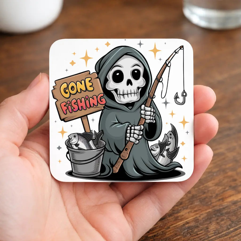 Gone Fishing Grim Reaper Mug - Image 5 | CreadGift