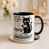 Living Dangerously Black Cat Mug - Image 4 | CreadGift