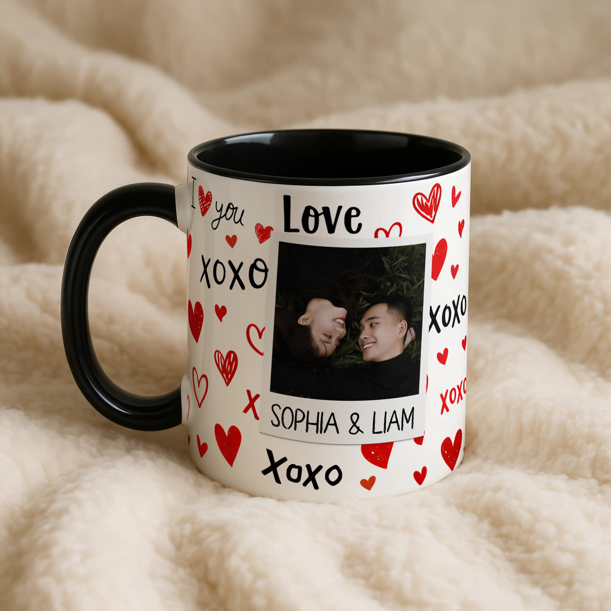 Personalised Love XOXO Couple Photo Mug - Image 4 | CreadGift
