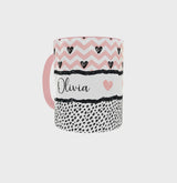 Personalised Best Friend Mug | Pink Heart BFF Gift | Custom Name Coffee Cup for BFF